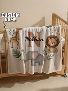 1pc Personalized Blanket, Lightweight Throw Blanket, Birthday, Cozy Earth Tones, Gift, Decor, Heirloom Quality - Multicolor - View 6