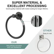 Bathroom Towel Ring Hardware Accessories Storage Holder 304 Stainless Steel Matte Black Hand Towel Holder Round Towel Hanger