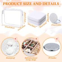 8件套女孩SPA派对礼品套装，粉色睡衣派对用品，包括蝴蝶结发带、腕带、发圈、发夹、首饰盒、化妆包、镜子，适合女性伴娘回礼 - 白色 - 查看 3