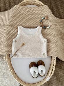 Baby Girls Casual Thermal Lined Thick Vest, Apricot Color, For Autumn/Winter - Apricot - View 2