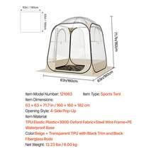 Pop Up Sports Tent, 63x63 In Clear Bubble Tent For 2-4 Persons, Waterproof Outdoor Pod With Floor Mat & Top Cover, Garden Ig Loo Dome Tents Camping Shelter For Events Fishing Cheering - 63x63 in - 查看 7
