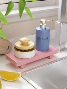 Bathroom Rustic Style Wooden Base Tray Kitchen Countertop Decoration Bathroom Soap Box Rack, Can Store Cosmetics, Soap Dispensers, Jewelry, Watches, Perfume Storage, Suitable For Bathroom, Dressing Table, Candle Display Rack - Multicolor - View 12