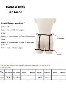 PU Leather Leg Harness And Butt Harness Sexy Leg Harness Leather Halloween Accessories Belt Adjustable - Black - View 10