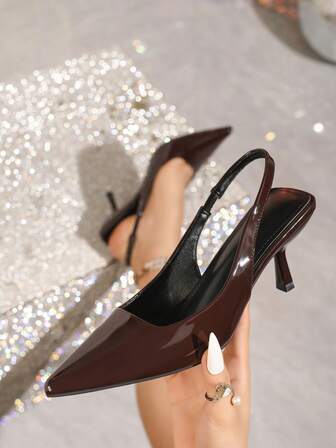 Women's Pointed Toe Kitten Heel Pumps, Ankle Strap Thin Heels Closed Toe Dress Shoes For Party, Work, Outdoor, Chocolate Brown (Run Small By 1 Size)