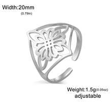 LIKGREAT 1pc Stainless Steel Hollow Witch Knot Adjustable Ring, Minimalist & Fashionable Personalized Ring, Couple Rings - Fashion Series - View 9