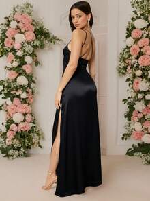 Vestidos Mujer Largos Negros Vestidos Dama Fiesta Elegantes - Negro - Ver 3