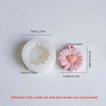 DIY Candle Making Mold - 1PC Heart Center Daisy Shape Silicone Mold For Handmade Aromatherapy Soy Wax Candles,Reusable Silicone Mother's Day, Home Decor Craft Supplies,Easy Use Silicone Mold For Creating Romantic Handmade Candles - Multicolor - View 8
