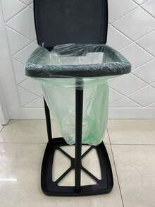 1pc Foldable Large Capacity Trash Can, Collapsible Garbage Bin With Hanging Pole, Innovative Trash Can Made Of ABS Material, Suitable For Home, Kitchen, Living Room, Picnic, Outdoor And Other Scenarios - Black - View 6