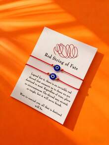 Bộ 2/6/12 chiếc Vòng tay mắt quỷ, Vòng tay thủ công hạt mắt tráng men dây đỏ, Trang sức thời trang Vòng tay cặp đôi, Thích hợp đeo hàng ngày hoặc làm quà tặng - Đỏ - Xem 12