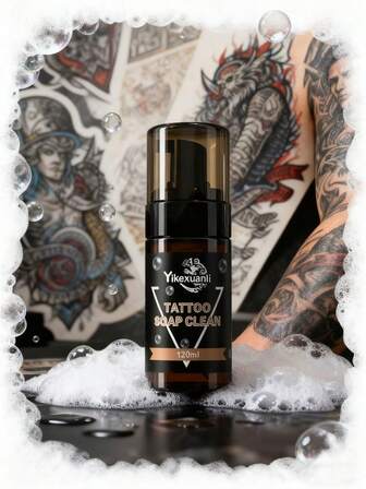 yikexuanli 10.15盎司高浓度绿藻纹身皂和4盎司高级清洁慕斯套装，适用于纹身师和穿孔专业人士