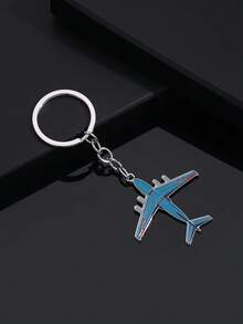 1pc Fashion New Drip Oil Airplane Fighter Shaped Keychain Keyring Pendant Accessory, Suitable For Men And Women Car Key, Bag Decoration And Gift - Silver - View 15
