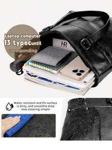 NEWHEY Tote Bag Business Bag Men's Large Capacity Bag Handheld Shoulder Mount 13-Inch PC Compatible Water Repellent With Zipper Commuting Business Trip Travel