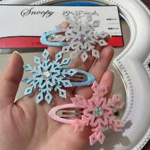 2pcs Christmas Snowflake Hair Clips, Winter Snowflake Hair Accessories For Women, Christmas Party Hair Decorations, Christmas Gifts - Multicolor - View 3