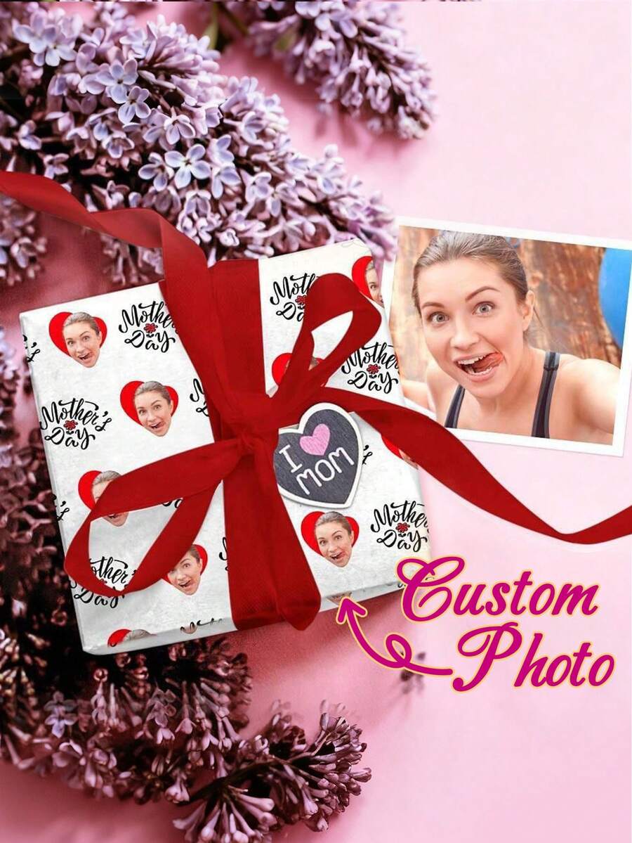 1pc Custom Holiday Wrapping Paper Roll With Personalized Name Print Floral Pattern Gift Wrap Decorative Paper For Gift Boxes Bags 2 Sizes Available For Valentine Mothers Day Christmas Spring Festival Bunny Eggs Easter - Mother's Day Style 5 - View 1