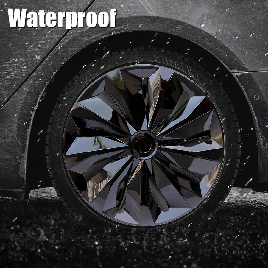 Hubcap Wheel Covers Hub Caps 16 Inch Set Of 4 Black  Universal Wheel Rim Cover R16 Stylish Car Decor Wheel Covers - 16 inch - 查看 1