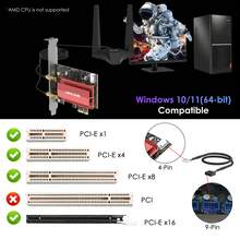WAVLINK PCIe Network Card,WiFi 7 Tri-Band BE8800 Wireless Adapter,With Bluetooth 5.4,MU-MIMO,WPA3.For Desktop.Game Consol,Computer Accesorries,Windows 10/11(64bit),For PCI-E Slots,Not For AMD Motherboard - Black - View 8