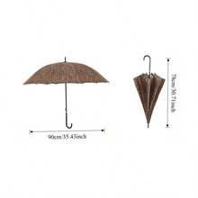 10-Rib European Retro Leopard Print Long Umbrella With Straight Shaft - Multicolor - View 4