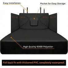 600D Durable Car Trunk Mat With Bumper Flap Protection And Storage Pockets, Full Coverage Trunk Liner