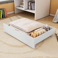 Two Drawers, Under-Bed Storage Space, MDF + Casters, White (93x67x20cm) (Drawers Only) - White - View 2