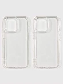 2pcs Clear Phone Case Compatible With Iphone&Galaxy - Clear - View 65