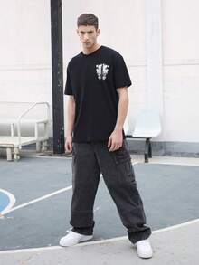 Logeqi® Jeans Vaqueros Azules Lavados De Moda Para Hombre - Negro - Ver 7