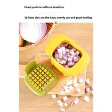 Multifunctional Stainless Steel Kitchen Knife, Potato Cutter For Slicing Onions, For Kitchen - Yellow - View 9