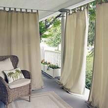 Home Fashions 026865643039 Panel de Cortina Sencillo con lengüeta sólida, para Interiores/Exteriores, , 52" x 84", 1, 1(132.1An x 274.3Al cm (1 Paneles) Gris pardo) - Multicolor - Ver 2
