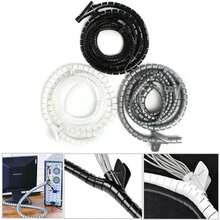 2 Meter 8-25mm Cable Spiral Wrap Tidy Cord Wire Banding Loom Storage Organizer PE TV Wire Winding Tube Wire Sleeves