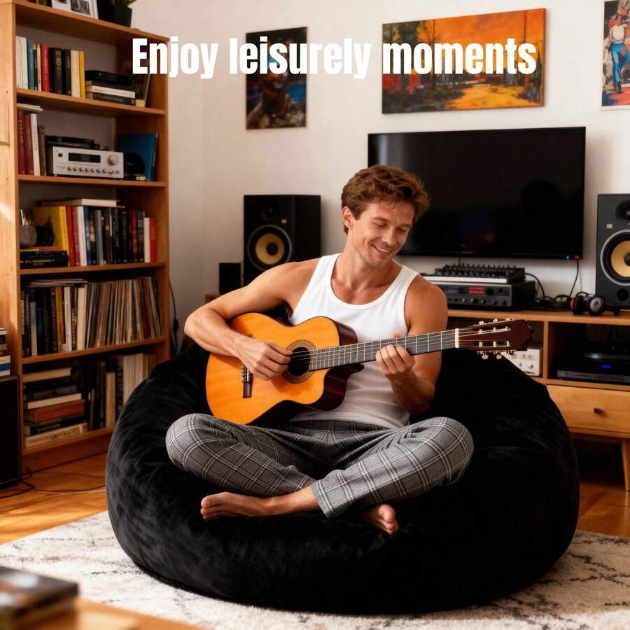 SANAE 3-4FT Bean Bag Chair Bean Bag Chairs For Adults Giant Bean Chairs With Velvet Cover, Memory Foam BeanBag Chair Fluffy BeanBag Chairs For Living Room, Bedroom
