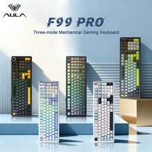 F99 PRO Custom Mechanical Gaming Keyboard Tri-Mode Wireless Hot-Swappable Gasket Mount Structure Pre-Lubed Linear Switches RGB Backlighting PC Peripheral - 彩色 - 查看 2