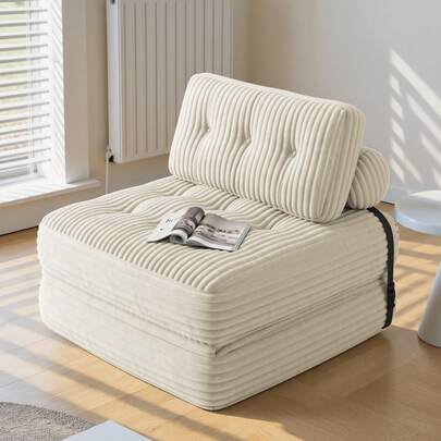 Asofer Faltbares Schlafsofa mit Rückenstütze, Tragbarer Schlafsessel mit Schlaffunktion, Kleines Schlafsofa für kleine Räume,85 x 85 cm zusammengeklappt, 190 x 85 cm ausgeklappt