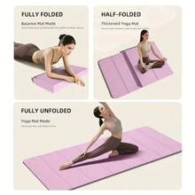 1pc Yoga Mat For Fitness, Foldable Dorm Mattress Pad, Suitable For Sleeping, Laying On Floor, And Napping, POE Anti-Bacterial And Anti-Mite Foldable Mat, Non-Slip And Durable Portable Exercise Mat - Multicolor - View 5