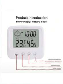 1 pièce Nouveau thermomètre-hygromètre numérique LCD, indicateur d'humidité pour chambre de bébé, station météo électronique d'intérieur avec rétroéclairage pour la maison