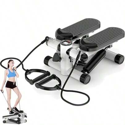 Steppers For Exercise150KG Stepper Silent And Compact Foot Fitness Equipment For Aerobic And Strength Training Digital Display With Resistance Bands Waist Shaping Weight Loss Fat Burning Max 330lb
