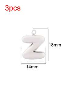 3件套不锈钢A-Z字母吊坠，共26个字母，适用于DIY珠宝制作材料和配件 - 3件字母 - 查看 31