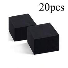 20张/40张/60张/套 双层柔软优雅纯黑色餐巾纸，展开尺寸25厘米*25厘米，适用于：婚礼、下午茶、生日派对装饰、派对装饰、派对用品、节日装饰、节日用品 - 黑色 - 查看 7