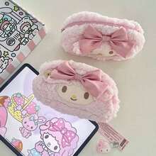 1-Piece Set, Cute Fluffy Pencil Case, Bow Storage Bag - High-Capacity Soft Pencil Case, Ideal For Desktop Accessories, Gift Giving, Essential For Students And Office Use. Back To School, Back To School, School Supplies, Pencil Pouch, School Bag - 彩色 - 查看 1