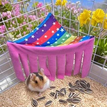 Small Pet Hideaway House, Hanging Corner Hideout For Small Animals, Cozy Corner Pet Hammock Tent, Washable Play & Resting Habitat For Hamsters, Ferrets, Squirrels, Sugar Gliders, Chinchillas, Rabbits, Hedgehogs (Exclusive Pattern) - Multicolor - View 19
