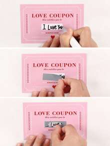 5/20pcs Couple Scratch Fun Love Coupon Card, DIY Valentine's Day Love Coupon Card, Couple DIY Romantic Scratch Fun Date Creativity, Night Card, Wife, Husband Couple Gift Night, Wedding Anniversary - Multicolor - View 6