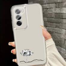 Funda de teléfono con diseño de flor de línea gris para Oppo A3 A3 Pro A3X A16 A17K A38 A40 A55 A57 A57S A58 A60, funda de teléfono transparente de dibujos animados a prueba de golpes de cobertura completa A76 A77S A78 A79 A80 5G A95 A98 Reno 5 8T, funda de teléfono 10 11 Pro 12F, funda suave creativa a prueba de golpes de moda simple - Colores mixtos - Ver 6