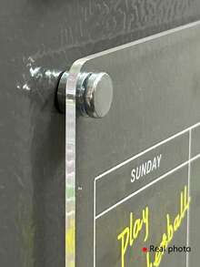 1块3D磁性亚克力白板（含6支白板笔）12*8英寸周计划日历信息书写板，可擦写磁性冰箱贴留言板，家居装饰待办事项清单计划板，非常适合家庭菜单，生日/毕业最佳礼物