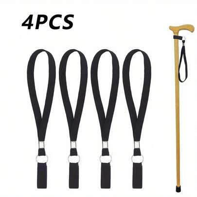 4pcs Thick Nylon Cane Wrist Strap With Metal Accessories And Wrist Cuff - Replacement Cane Cord For Canes, Walkers, Mobility Aids - Suitable For Elderly Use, Cane Accessories
