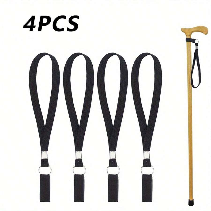 4pcs Thick Nylon Cane Wrist Strap With Metal Accessories And Wrist Cuff - Replacement Cane Cord For Canes, Walkers, Mobility Aids - Suitable For Elderly Use, Cane Accessories - Multicolor - View 1