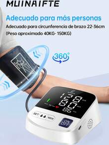 Español Monitor Presion Arterial Digital Lcd Para Brazo Intellective Carga USB - Blanco - Ver 7