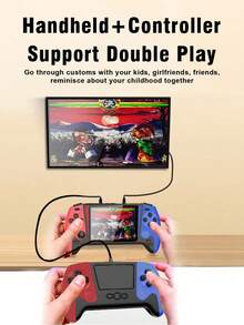 Q21 手持游戏机，便携式视频游戏机，配备 500 款复古游戏、3.5 英寸高清屏幕、可充电电池和电视连接（采用经典红蓝/蓝/红/白配色方案） - 彩色 - 查看 4