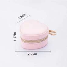 BOOVO 1 Stück Herzförmige Ring Box Schlüsselanhänger, Mini Reise Schmuckbox zum Aufbewahren von Eheringen, tragbarer Reißverschluss Ohrring und Halskette Organizer, Geschenk für Frauen, Weihnachtsgeschenk - Verschiedenfarbig - Übersicht 8