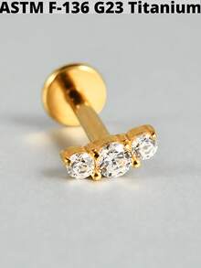 1PC G23 Titanium Cz Butterfly Lip Studs 16G Internal Thread Snake/Flower Ear Helix Tragus Cartilage Earrings Body Piercing Jewelry - As Shown - View 16