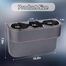 Car Seat Gap Filler Organizer Auto PU Leather Console Side Storage Box With Cup Holder Extender For Drink Car Organizer Front Seat Accessory For Holding Phone Sunglasses Keys Cards
