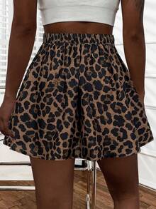 Falda de cintura alta con estampado de leopardo de moda, otoño - Multicolor - Ver 3