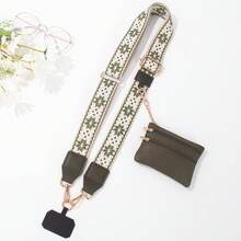 Crossbody Phone Strap With Zippered Pouch,Clip And Go Phone Charm With Wallet, Adjustable Smartphone Lanyard Wrist Strap - Dây đeo vai-04 kiểu-04 màu xanh lá cây cỏ - Xem 3